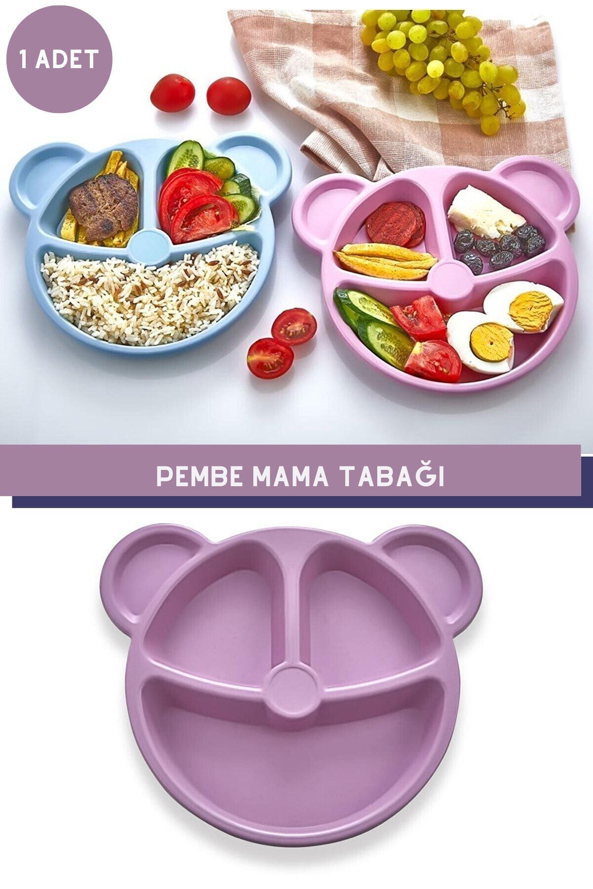 Ayıcık Şekilli Mama Ve Yemek Tabağı | Çocuk Yemek Tabağı | Figürlü Çocuk Tabağı Kp-144