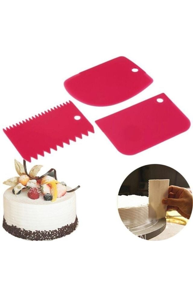 3'lü Hamur Kazıyıcı Set ( Kesici Kazıyıcı Dekoratör ) Kp-101