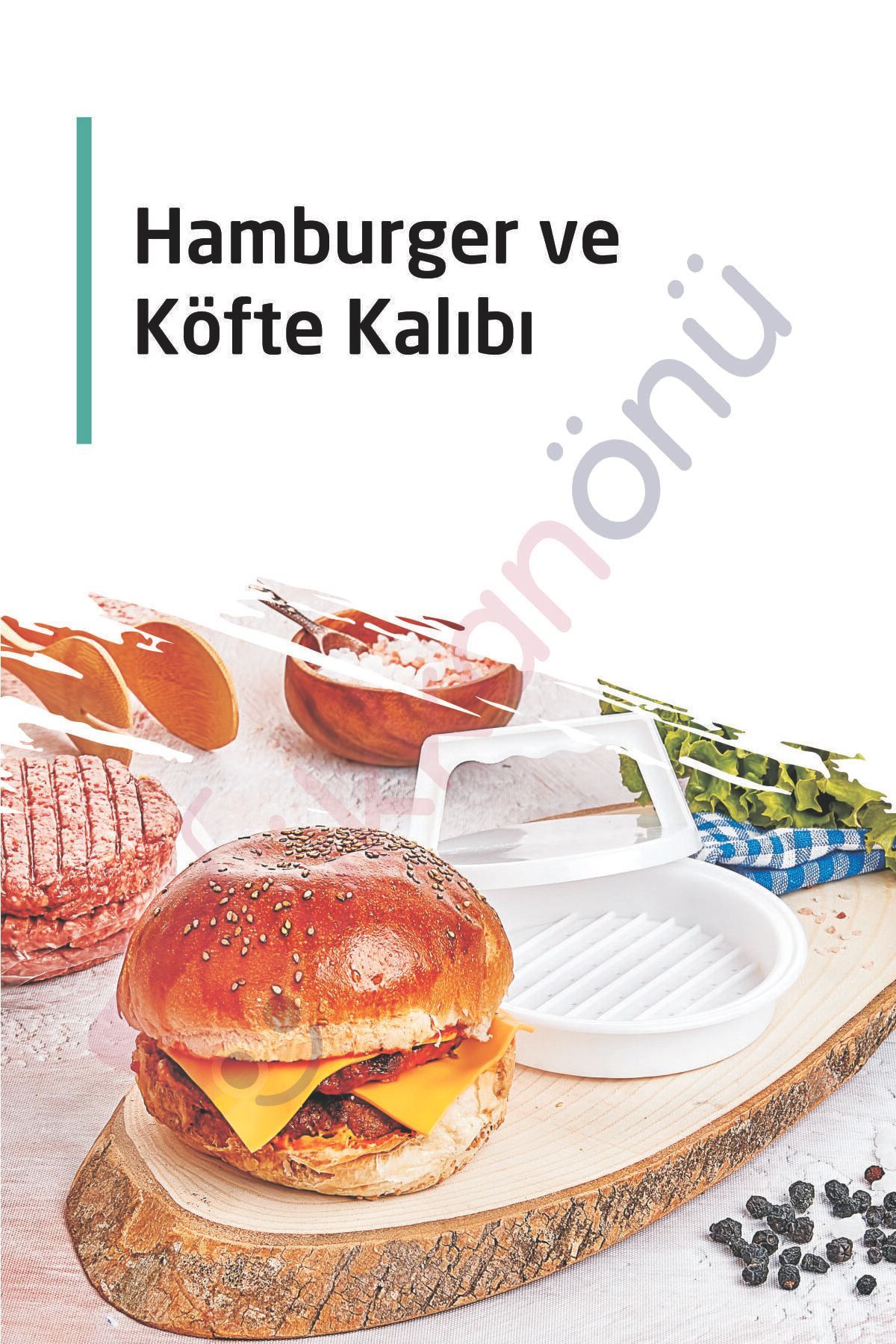 Hamburger Köfte Kalıbı Köfte Presi Şekillendirici Burger Press Pratik Köfte Yapma Aparatı