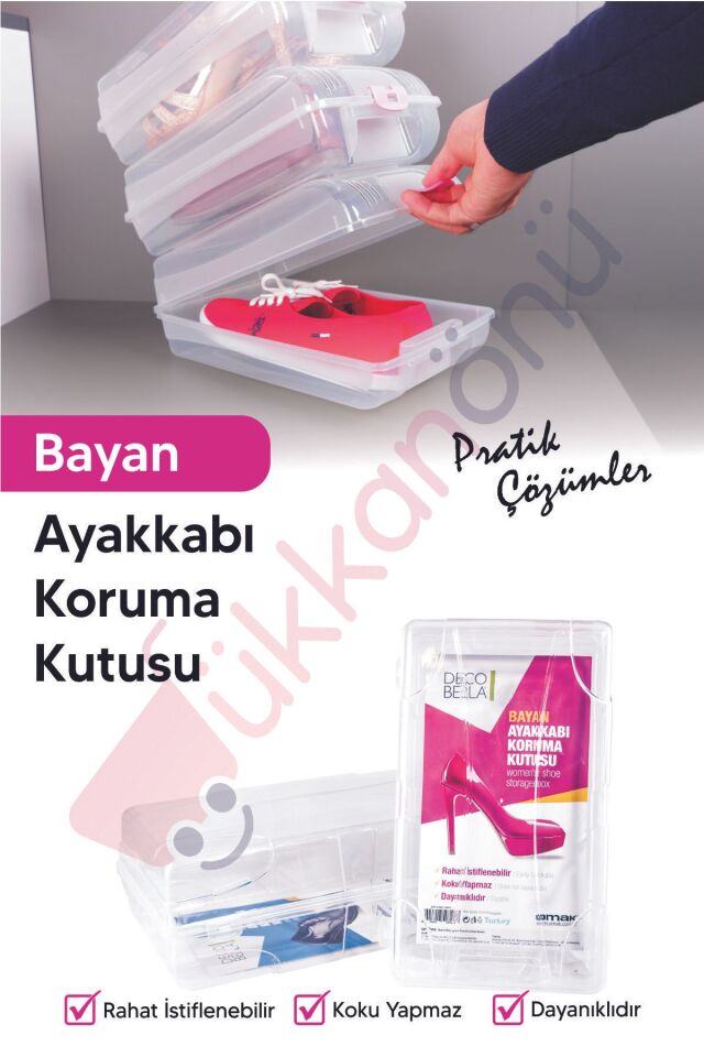 Bayan Ayakkabı Saklama Ve Koruma Kutusu (3 Adet)