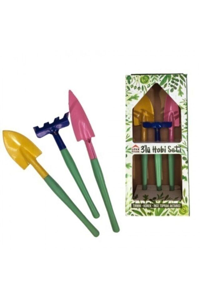Bahçe Hobi Seti Bahçıvan Hobi Set 3'lü ( Tırmık, Kürek, Ince Toprak Aktarıcı )