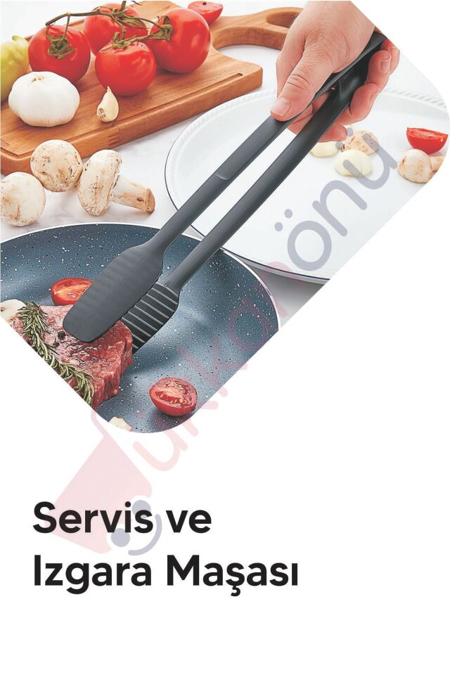 Plastlife Servis Ve Izgara Maşası Yanmaz Yapışmaz Silikon Maşa Kaymaz Barbekü Maşası Kp-122