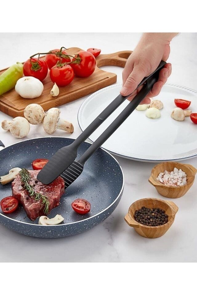 Plastlife Servis Ve Izgara Maşası Yanmaz Yapışmaz Silikon Maşa Kaymaz Barbekü Maşası Kp-122