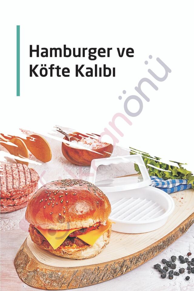 Hamburger Köfte Kalıbı Köfte Presi Şekillendirici Burger Press Pratik Köfte Yapma Aparatı Kp-104