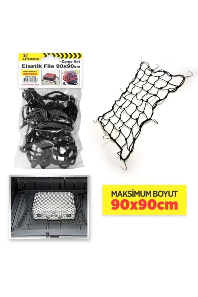 Automix Elastik Bagaj Filesi Ve Kask File 90x90 Cm 40 X 40 Cm