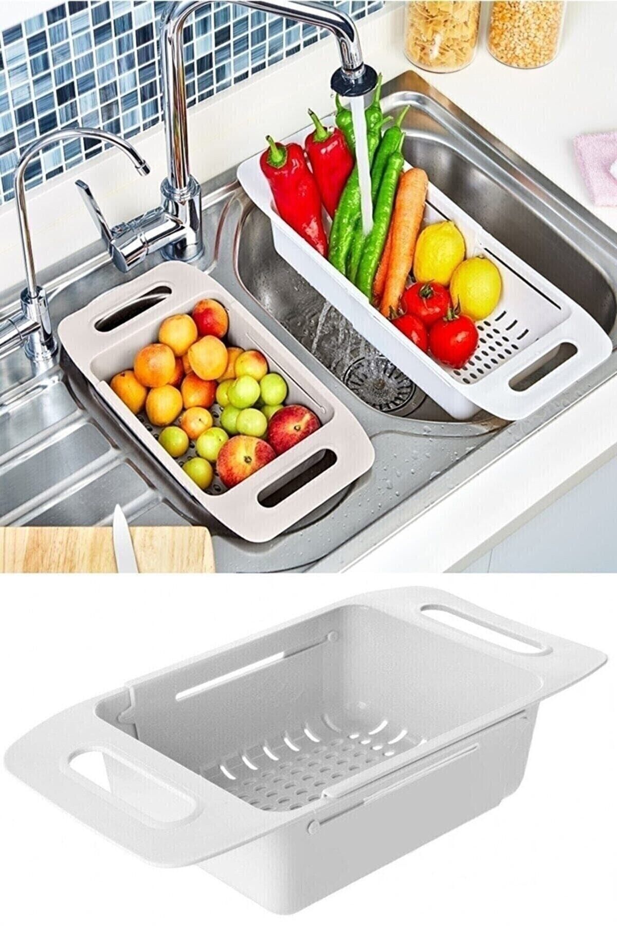 2 Adet Sürgülü Süzgeç, Ayarlanabilir Sürgülü Lavabo Içi Süzgeç