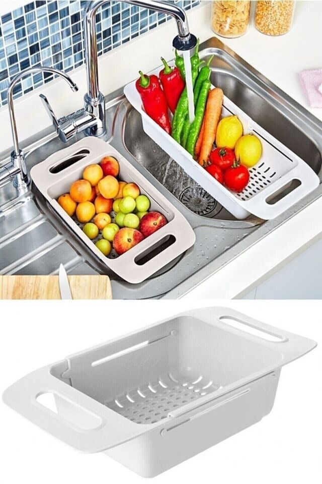 2 Adet Sürgülü Süzgeç, Ayarlanabilir Sürgülü Lavabo Içi Süzgeç