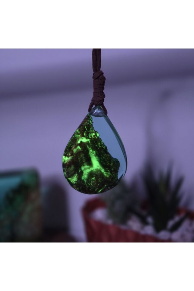 Denizaltı Temalı Tasarım Ahşap Epoksi Kolye Kişiye Özel El Yapımı Handmade