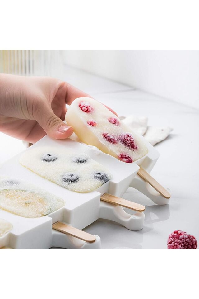 2 Adet Magnum Dondurma Kalıbı - 4'lü Büyük Boy Pratik Magnum Silikon Dondurma Kalıbı