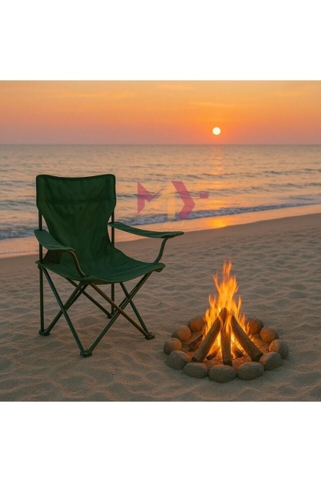 4 Adet Katlanır Taşıma Çantalı Kamp Sandalyesi, Dış Ortam Portatif Taşınabilir Sandalye Yeşil