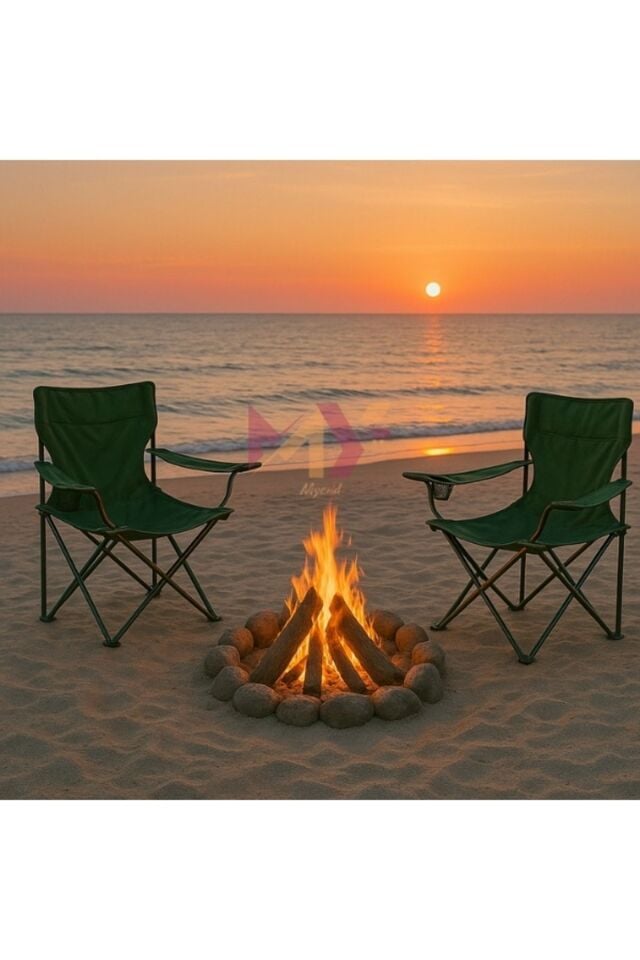 4 Adet Katlanır Taşıma Çantalı Kamp Sandalyesi, Dış Ortam Portatif Taşınabilir Sandalye Yeşil