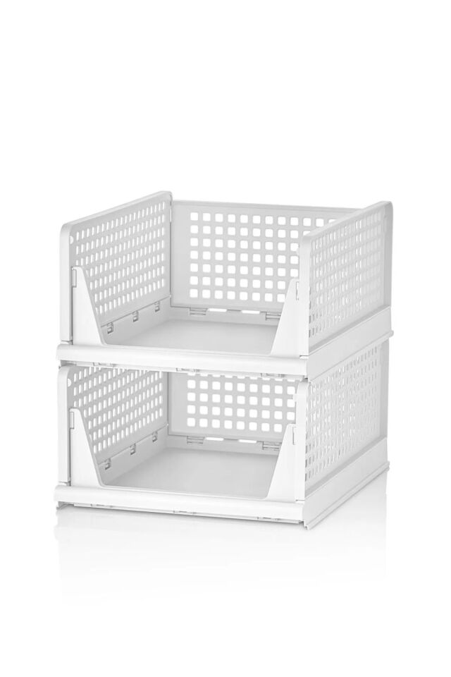 6'lı Kayar Raf Sistemi, Dolap İçi Düzenleyici Modüler Raf Beyaz