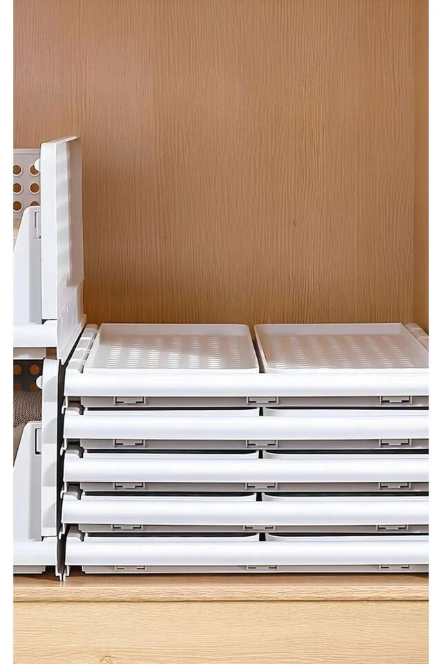 6'lı Kayar Raf Sistemi, Dolap İçi Düzenleyici Modüler Raf Kahverengi