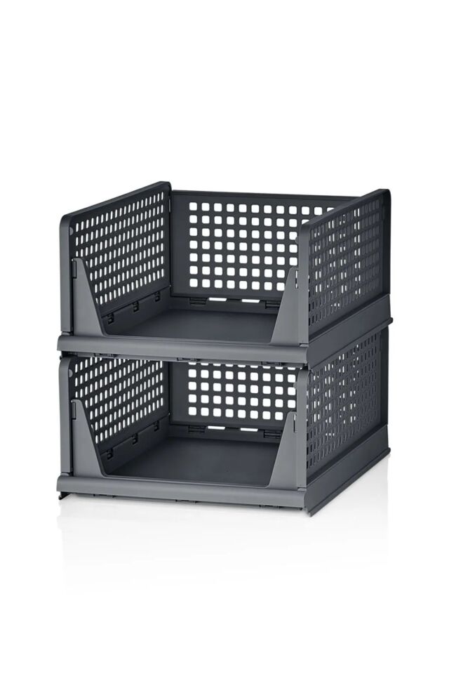 3'lü Kayar Raf Sistemi, Dolap İçi Düzenleyici Modüler Raf Antrasit