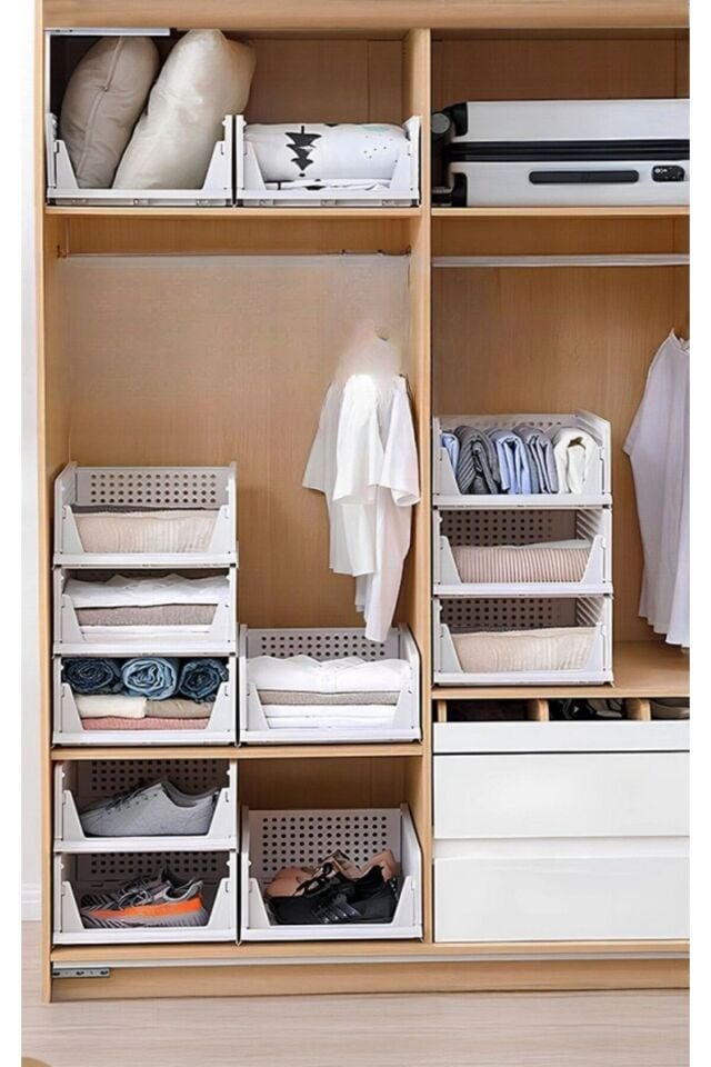 3 Adet Çok Amaçlı Kayar Raf Dolap Içi Fonksiyonel Kıyafet Ve Ev Aksesuarı Düzenleyici Hareketli Raf Siyah